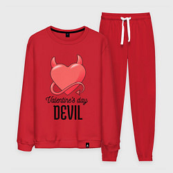 Костюм хлопковый мужской Valentines Day Devil, цвет: красный