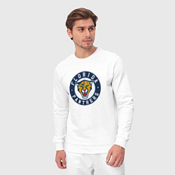 Костюм хлопковый мужской Florida Panthers Флорида Пантерз Логотип, цвет: белый — фото 2
