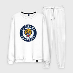 Костюм хлопковый мужской Florida Panthers Флорида Пантерз Логотип, цвет: белый