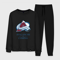 Костюм хлопковый мужской Colorado Avalanche are coming , Колорадо Эвеланш, цвет: черный