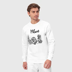 Костюм хлопковый мужской Италия Милан, цвет: белый — фото 2