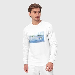 Костюм хлопковый мужской Россия Озеро, цвет: белый — фото 2