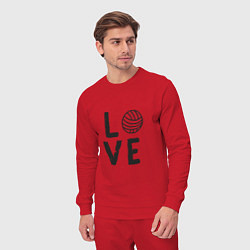 Костюм хлопковый мужской Volleyball - Love, цвет: красный — фото 2