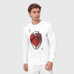 Костюм хлопковый мужской Черви огромное сердце, цвет: белый — фото 2