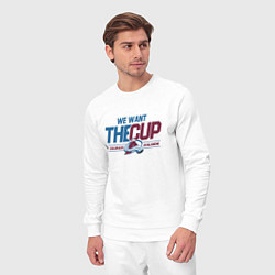 Костюм хлопковый мужской Colorado Avalanche we want the cup Колорадо Эвелан, цвет: белый — фото 2