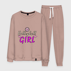Костюм хлопковый мужской Volleyball - Girl, цвет: пыльно-розовый