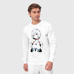 Костюм хлопковый мужской Рей Аянами Rei Ayanami Ева Евангелион, цвет: белый — фото 2