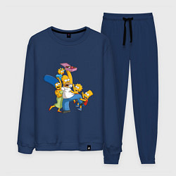 Костюм хлопковый мужской Simpsons donuts, цвет: тёмно-синий
