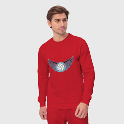 Костюм хлопковый мужской Volleyball Wings, цвет: красный — фото 2