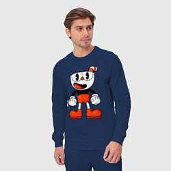 Костюм хлопковый мужской Cuphead красная чашечка, цвет: тёмно-синий — фото 2