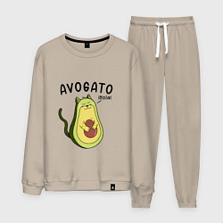 Костюм хлопковый мужской Avogato кот, цвет: миндальный