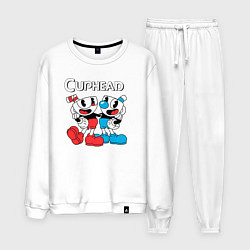 Костюм хлопковый мужской Cuphead Чашечки, цвет: белый