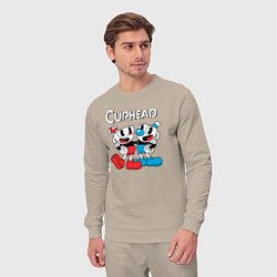 Костюм хлопковый мужской Cuphead Чашечки, цвет: миндальный — фото 2