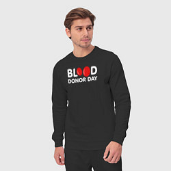 Костюм хлопковый мужской Blood Donor Day, цвет: черный — фото 2