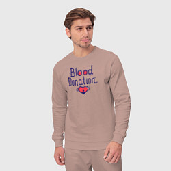 Костюм хлопковый мужской Blood Donation, цвет: пыльно-розовый — фото 2