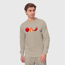 Костюм хлопковый мужской Emoji RHCP, цвет: миндальный — фото 2