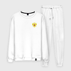 Костюм хлопковый мужской Герб, цвет: белый