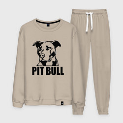 Костюм хлопковый мужской Pit Bull Power, цвет: миндальный