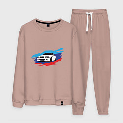 Костюм хлопковый мужской BMW True, цвет: пыльно-розовый