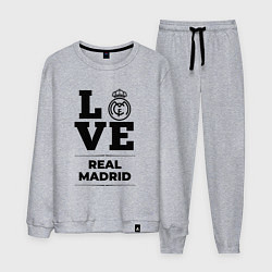 Костюм хлопковый мужской Real Madrid Love Классика, цвет: меланж