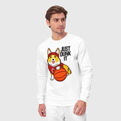 Костюм хлопковый мужской JUST DUNK IT корги, цвет: белый — фото 2