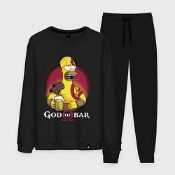 Костюм хлопковый мужской Homer god of bar, цвет: черный