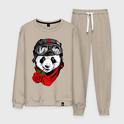 Мужской костюм Панда с розой во рту