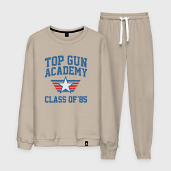 Костюм хлопковый мужской TOP GUN Academy Class of 85, цвет: миндальный