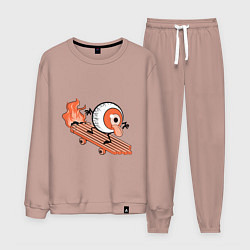 Костюм хлопковый мужской AN ALL-SEEING EYE ON A SKATEBOARD, цвет: пыльно-розовый