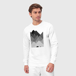 Костюм хлопковый мужской Медведь и треугольные горы, цвет: белый — фото 2