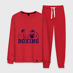 Костюм хлопковый мужской Бокс Boxing is cool, цвет: красный