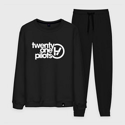 Костюм хлопковый мужской Twenty one pilots Логотип, цвет: черный