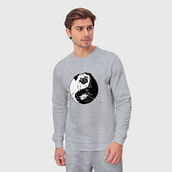 Костюм хлопковый мужской Собачий Инь Янь, цвет: меланж — фото 2