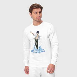 Костюм хлопковый мужской Грей на льду, цвет: белый — фото 2