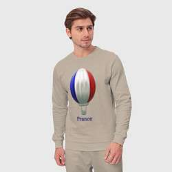 Костюм хлопковый мужской 3d aerostat French flag, цвет: миндальный — фото 2