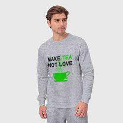 Костюм хлопковый мужской Make tea, not love, цвет: меланж — фото 2