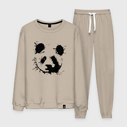 Костюм хлопковый мужской Прикольный панда - клякса, цвет: миндальный