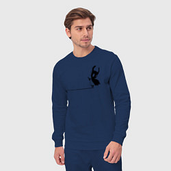 Костюм хлопковый мужской Hollow Knight на краю, цвет: тёмно-синий — фото 2