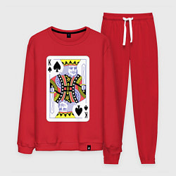 Костюм хлопковый мужской Игральная карта - Король, цвет: красный