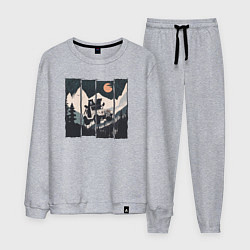 Костюм хлопковый мужской Оранжевая луна и лесное ралли, цвет: меланж