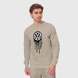 Костюм хлопковый мужской Volkswagen - art logo, цвет: миндальный — фото 2