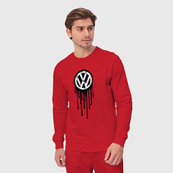 Костюм хлопковый мужской Volkswagen - art logo, цвет: красный — фото 2