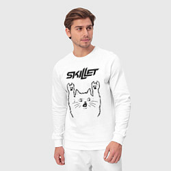 Костюм хлопковый мужской Skillet - rock cat, цвет: белый — фото 2
