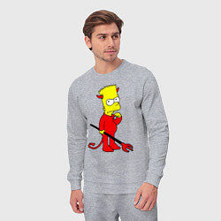 Костюм хлопковый мужской Bart Simpson - devil, цвет: меланж — фото 2