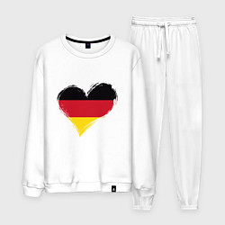 Костюм хлопковый мужской Сердце - Германия, цвет: белый