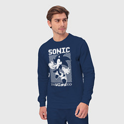 Костюм хлопковый мужской Sonic - game, цвет: тёмно-синий — фото 2
