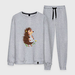 Костюм хлопковый мужской Ёжик с узелком, цвет: меланж