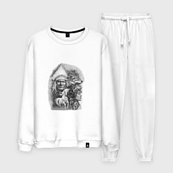 Костюм хлопковый мужской Chief of the red indians, цвет: белый