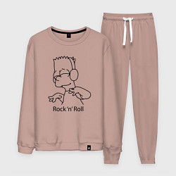 Костюм хлопковый мужской Bart Simpson - Rock n Roll, цвет: пыльно-розовый