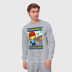 Костюм хлопковый мужской Skateboarding - use the right personal protective, цвет: меланж — фото 2